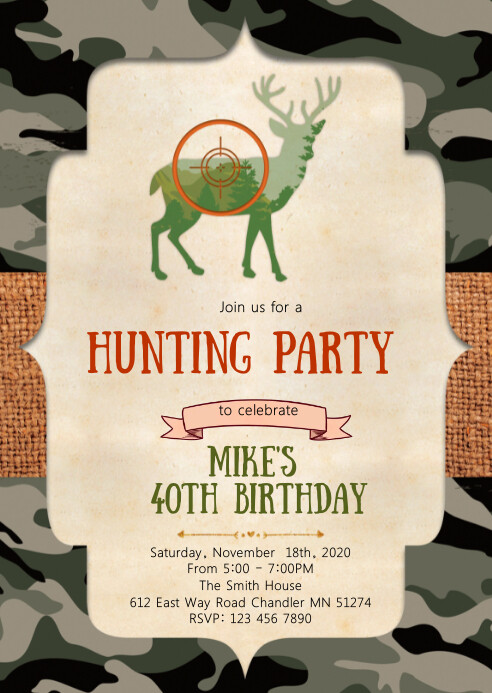 Deer Hunting Party Invitation Template Postermywall