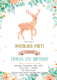 13,040+ deer birthday invitation Customizable Design Templates ...