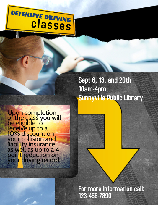 defensive driving class flyer template | PosterMyWall