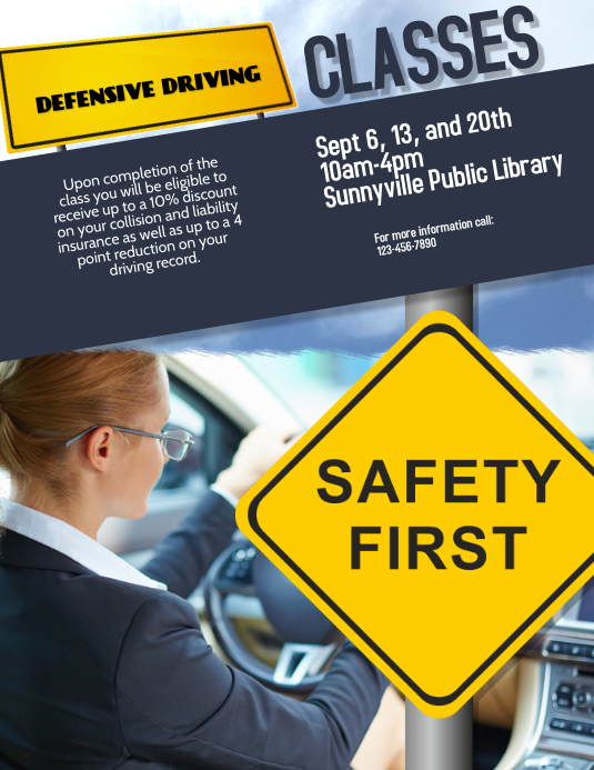 defensive driving class flyer template | PosterMyWall