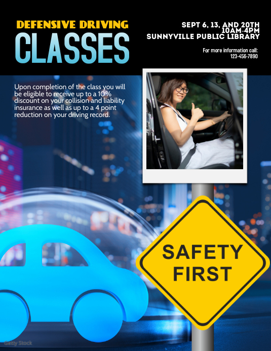 defensive driving class flyer template | PosterMyWall