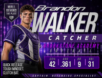 Violet Softball Player Profile Pamflet Template