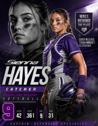 Defensive Specialist Softball Catcher Poster Løbeseddel (US Letter) template
