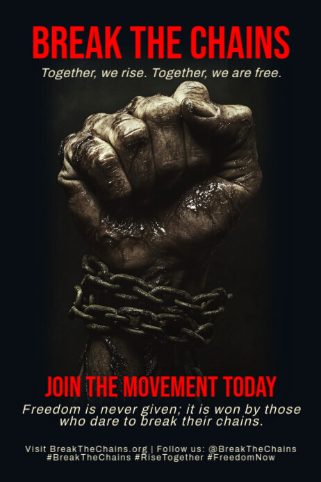 Defiance Rising: Break the Chains Movement Flyer Poster template