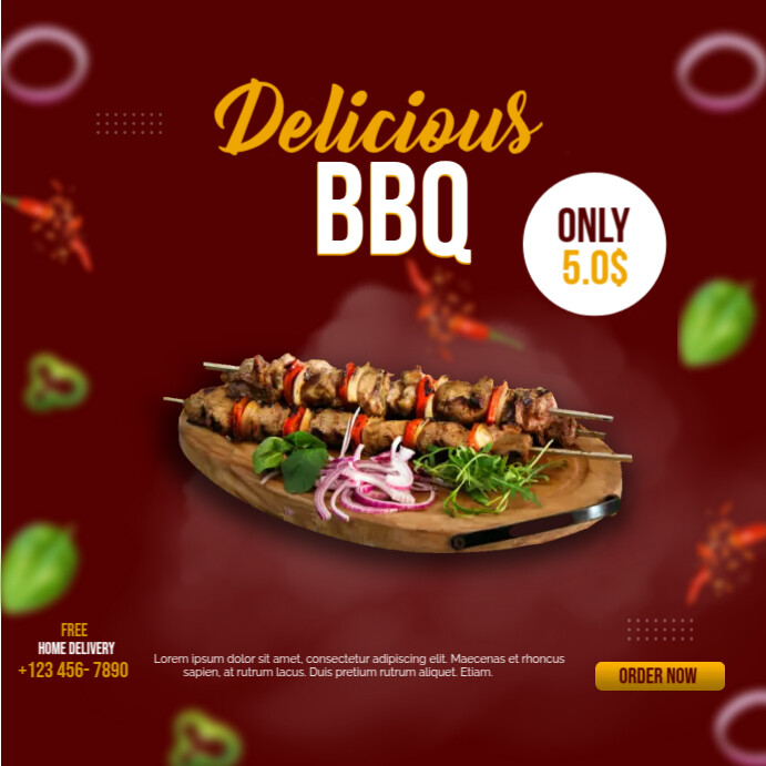 Delicious Barbecue Menu Template | PosterMyWall