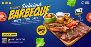 Delicious Barbeque Ads Okładka wydarzenia na Facebooku template