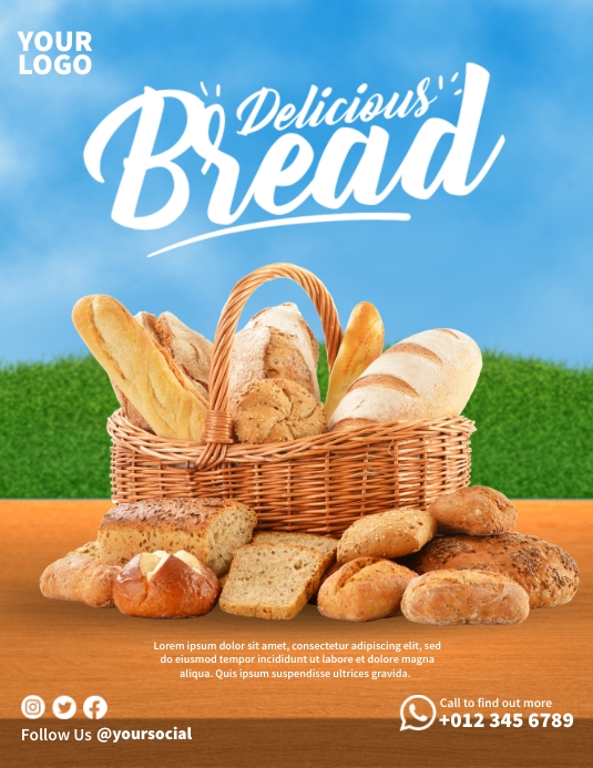 Delicious Bread Ads Template | PosterMyWall