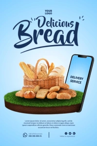 Delicious Bread Ads Bannière 4' × 6' template