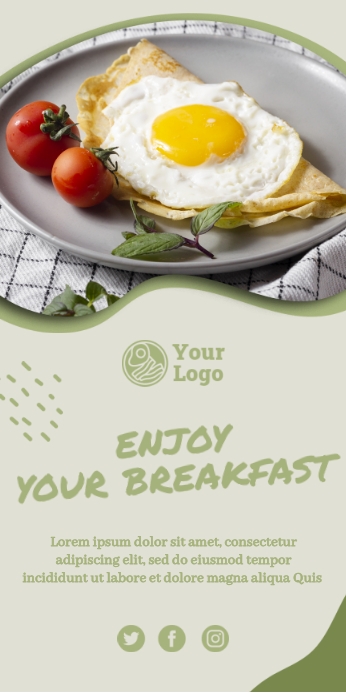 Delicious Breakfast Ads Oprolbanier 3'×6' template