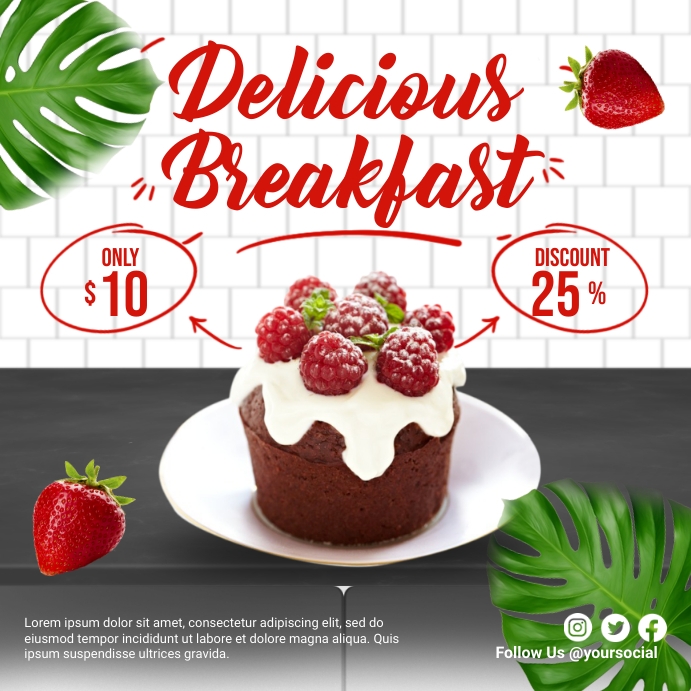 Delicious Breakfast Template | PosterMyWall