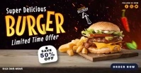 Delicious Burger Banner Facebook Shared Image template
