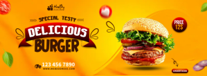 Delicious Burger Cover Facebook-coverfoto template