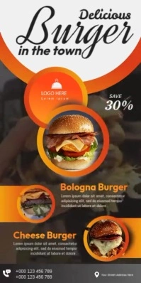 Delicious Burger Deal Bannière rétractable 3 pouces x 6 pouces template