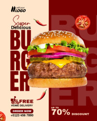 Delicious burger Instagram Portrait template