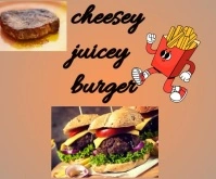 Delicious burger Mittelgroßes Rechteck template