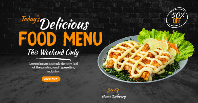 Delicious Burger Menu Facebook Event Cover template