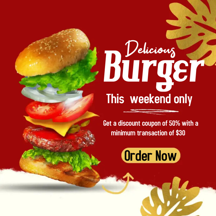 Delicious burger points Template | PosterMyWall