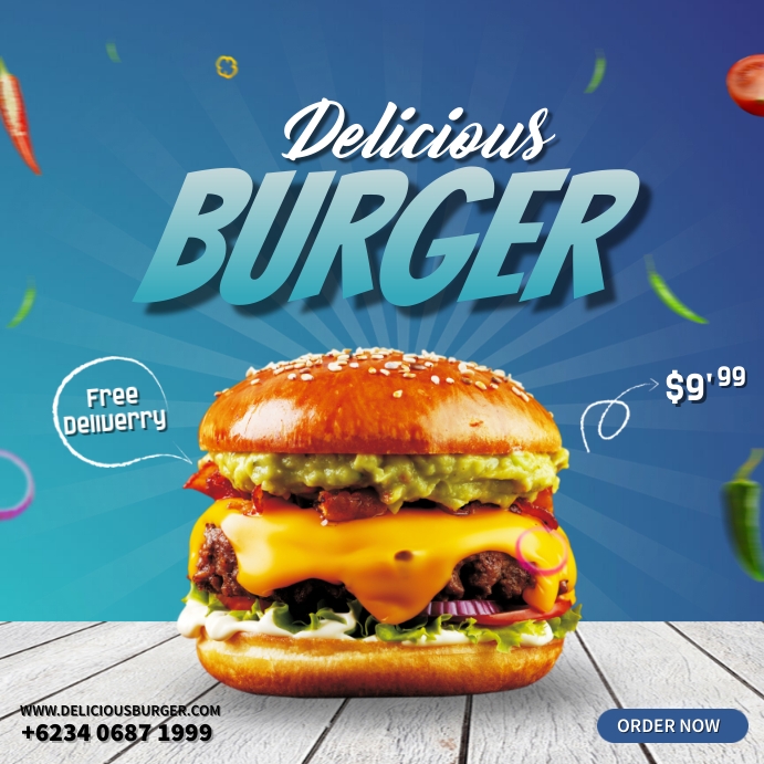 Copy of Delicious Burger Sale | PosterMyWall