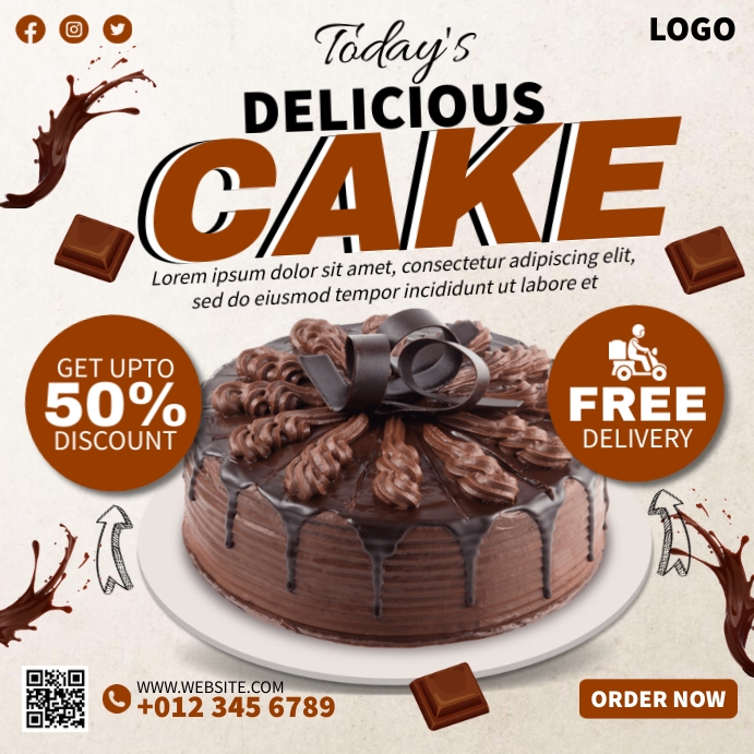 Delicious Cake Ads Template | PosterMyWall
