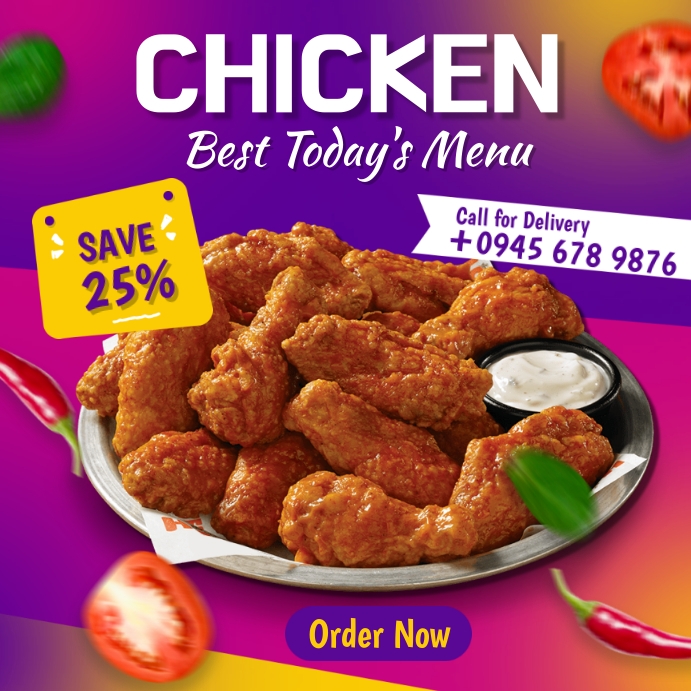 Create Food Chicken Menu Delicious Chicken Menu Template | PosterMyWall