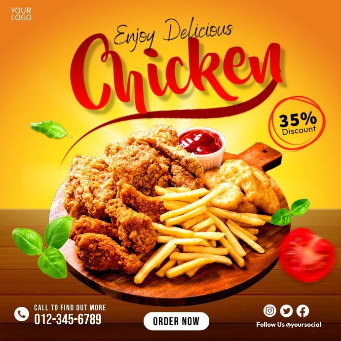 Create Food Chicken Menu Delicious Chicken Menu Template | PosterMyWall