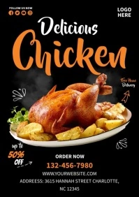 Delicious Chicken Menu A4 template
