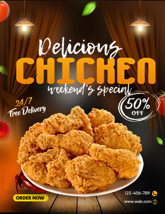Copy of Delicious Chicken Menu | PosterMyWall
