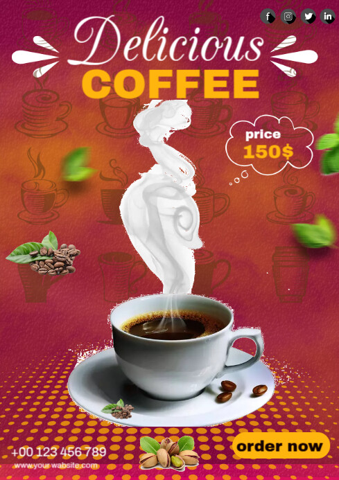 Delicious Coffee Ads Template | PosterMyWall