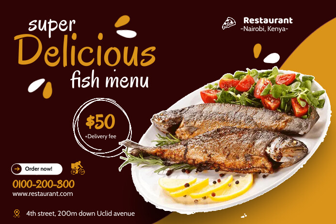Copy of Delicious fish menu | PosterMyWall