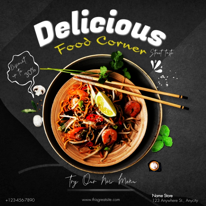 Delicious Food Corner Template Instagram Post