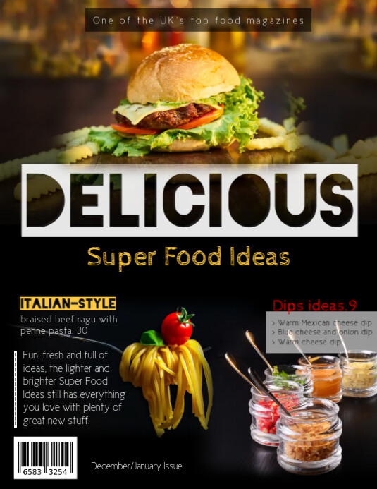 Delicious Food Magazine Cover Template Postermywall