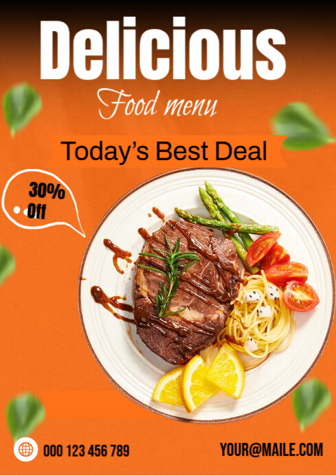 Delicious Food Menu Ads Template | PosterMyWall