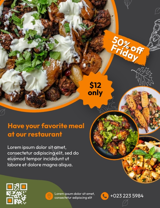 Menu Ad Example Modèle Delicious Food Menu Ads | PosterMyWall