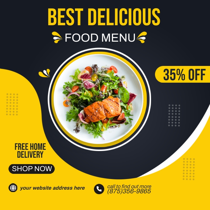Delicious Food Menu Ads Template | PosterMyWall