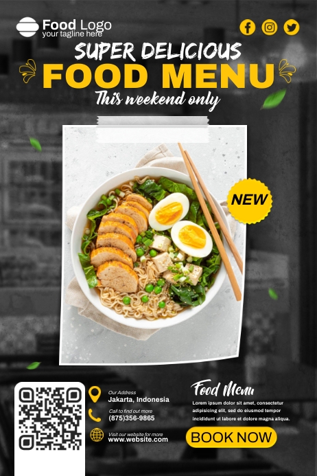 Delicious Food Menu Ads Template | PosterMyWall
