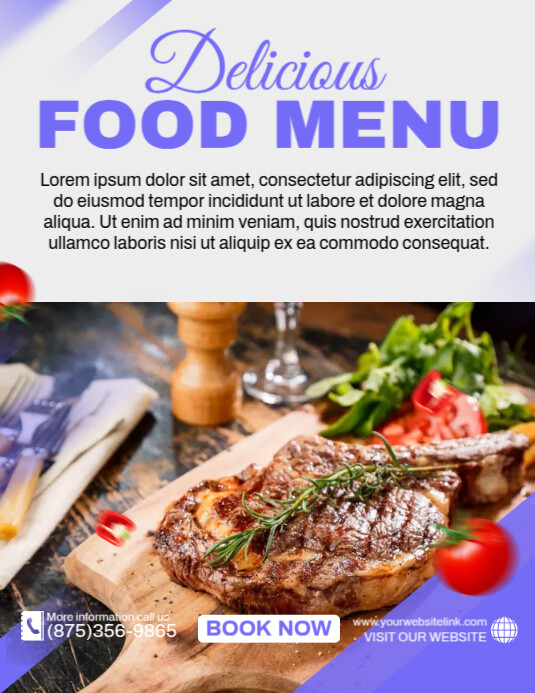 Menu Ad Example Modèle Delicious Food Menu Ads | PosterMyWall