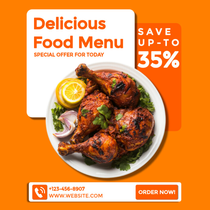 Copy of Delicious food menu and sale offer | PosterMyWall
