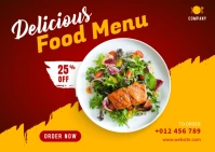 Delicious Food Menu Banner Template Briefkaart