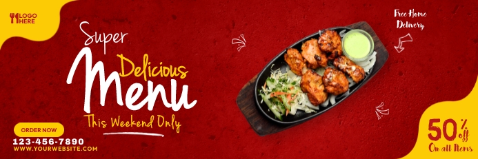 Delicious Food Menu Ibhana 2' × 6' template
