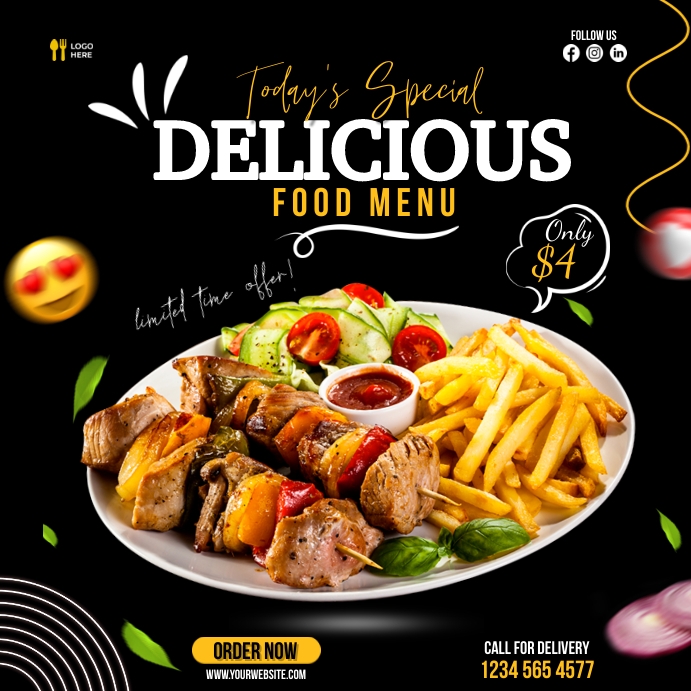 Copy of Delicious Food Menu | PosterMyWall