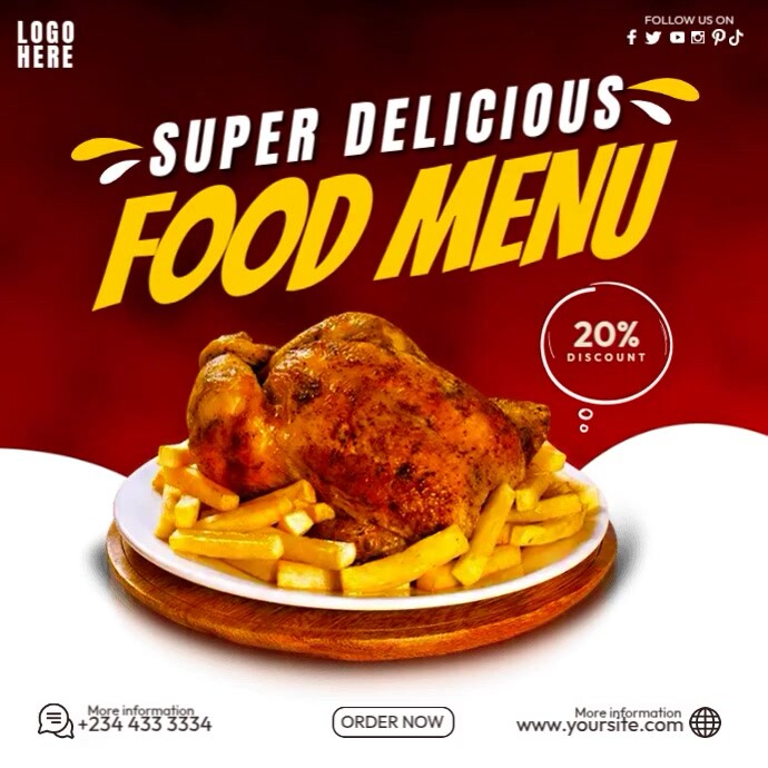 Delicious Food Menu Template | PosterMyWall