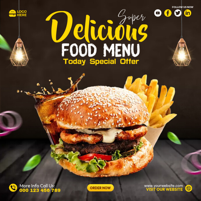 Delicute Menu Copy of Delicious Food Menu | PosterMyWall