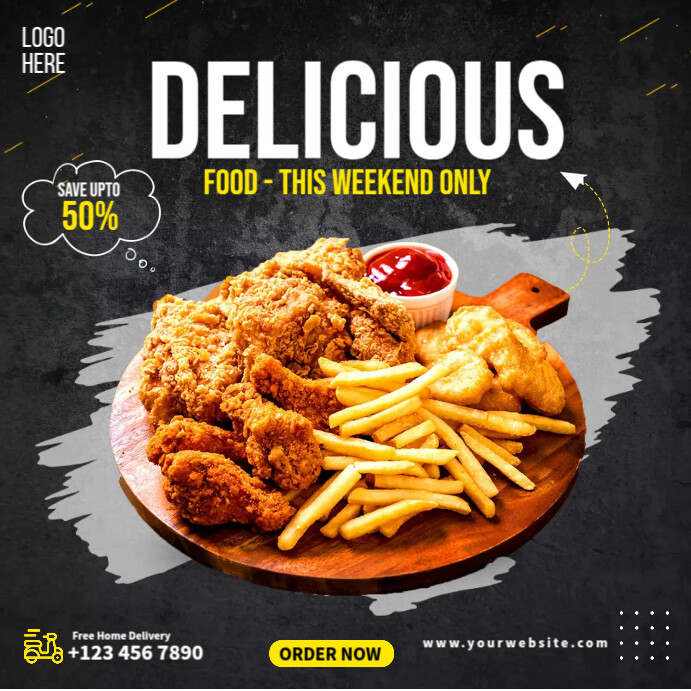 Delicious Food Menu Template | PosterMyWall