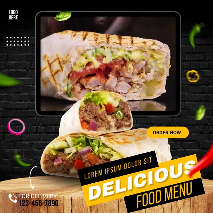Delicute Menu Copy of Delicious Food Menu | PosterMyWall