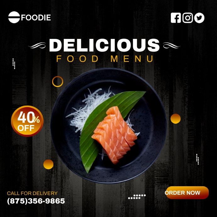 Delicious Food Menu Sale Instagram Post template