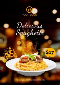 Delicious Food - Spaghetti A2 template