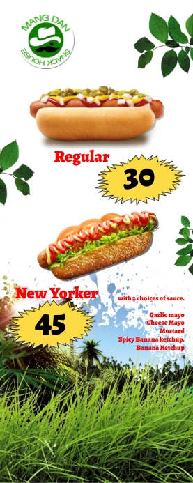 Delicious Footlong Menu Roll Up Banner 2' × 5' template