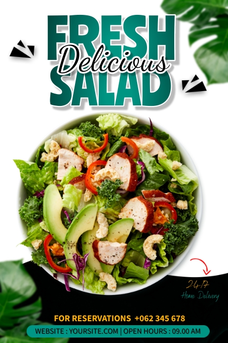 Delicious Fresh Salad Poster template