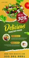 Delicious Healthy Food Ads Rollbanner 3 stopy × 6 stóp template