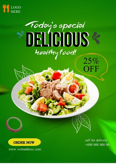 Delicious Healthy Food A4 template